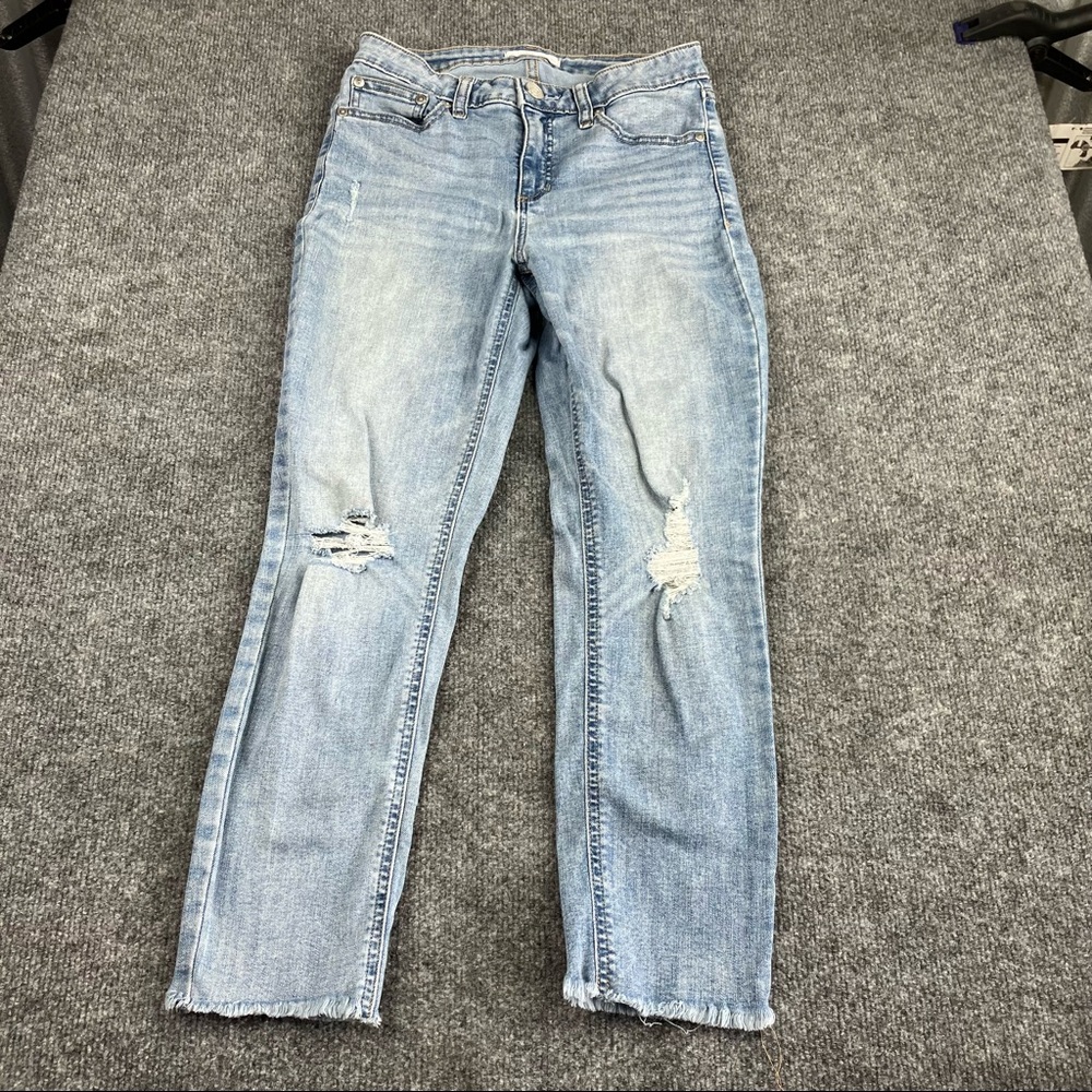 Lauren Conrad jeans skinny crop pants distressed light wash size 10 (Juniors)
